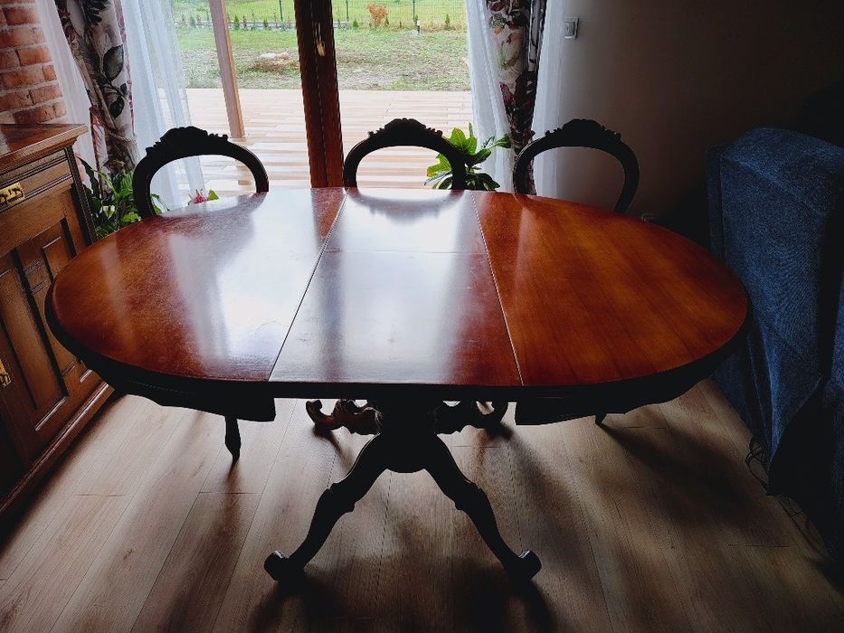 Stół z 6 krzesłami Ludwik Filip