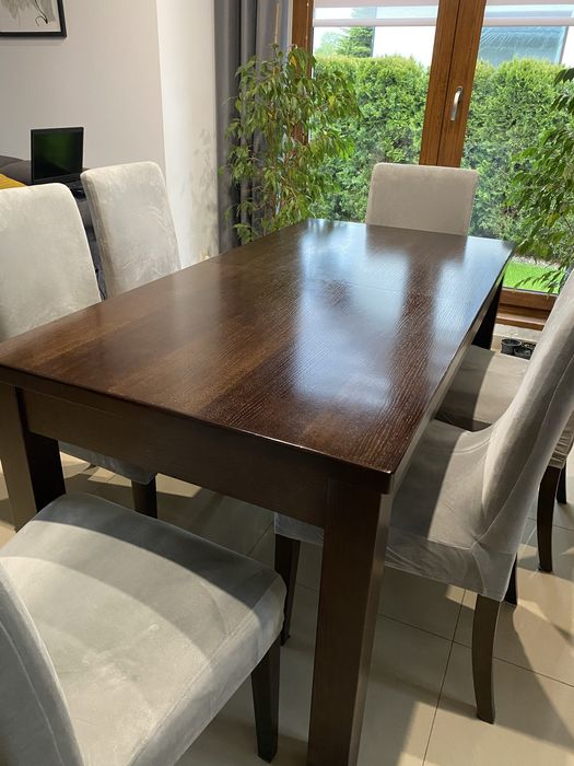 Stół do jadalni dąb wenge rozsuwany 80 x 160 - 200