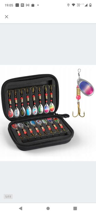 Nowe błystki obrotowe - zestaw 16 sztuk + etui