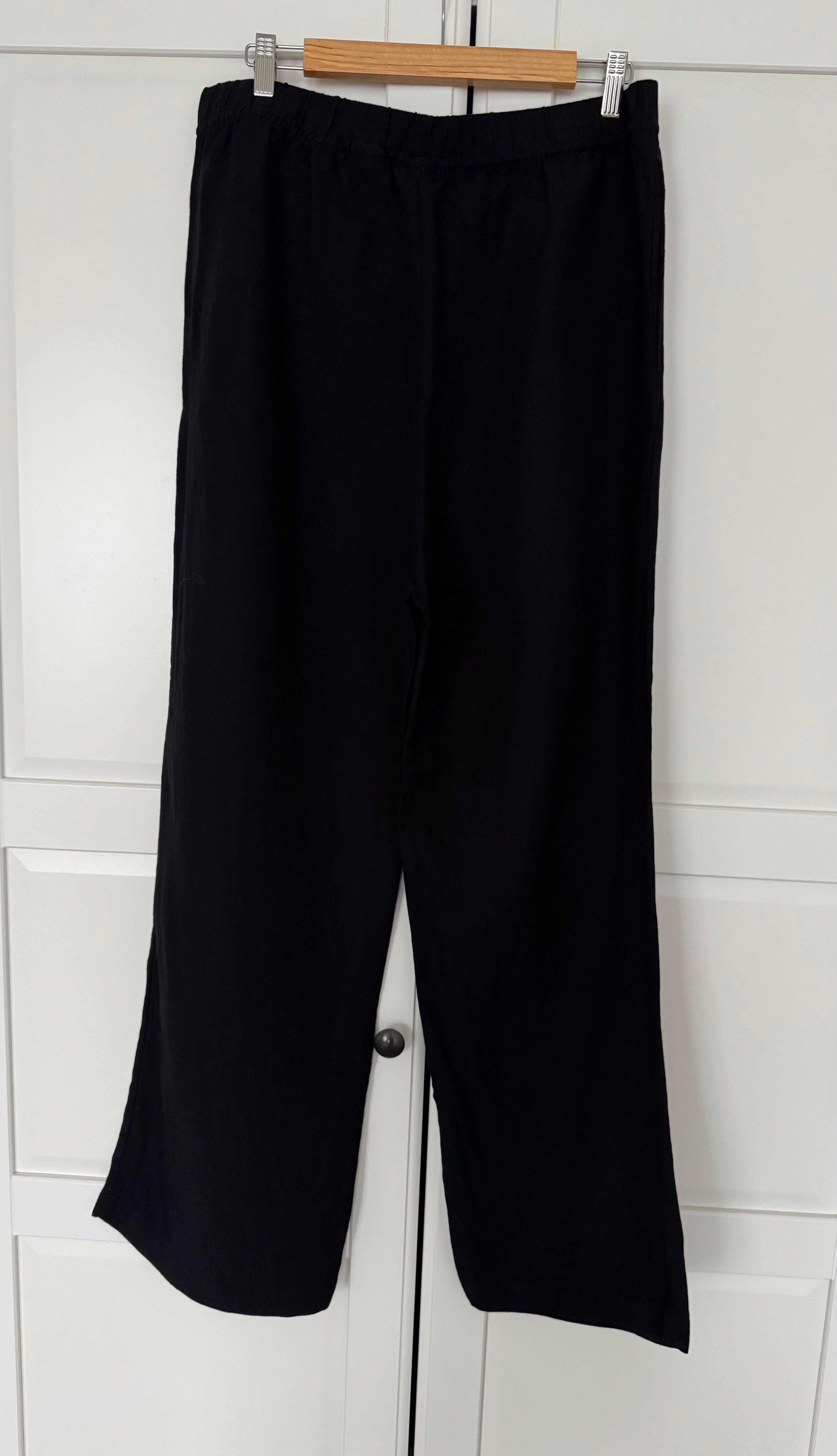 H&M czarne spodnie lniane L
