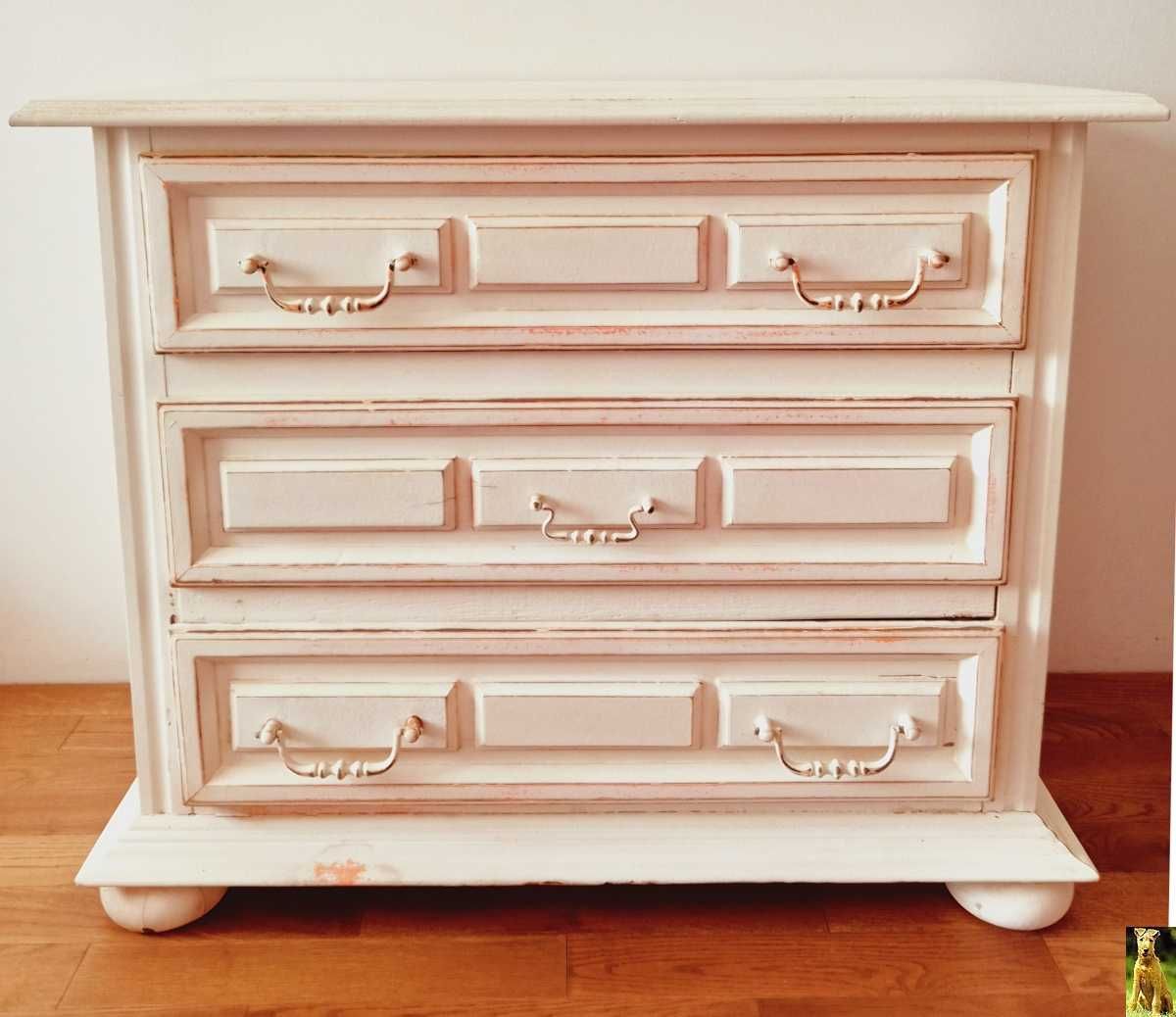 Komoda Drewniana Drewno Bielona Shabby Chic, Vintage