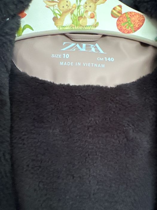Kurtka Zara rozmiar 140 cm size 10 dziewczynka różowy guma futerko