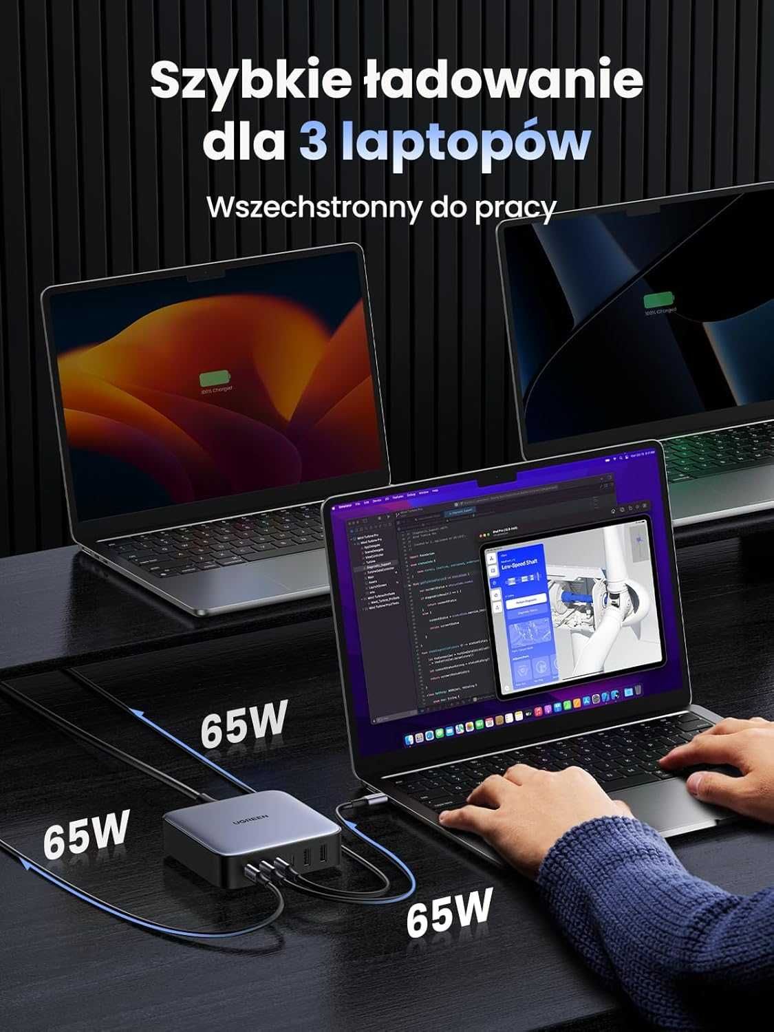 Ładowarka sieciowa Ugreen 2XUSB-A, 4XUSB-C, 200W