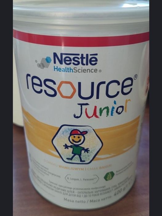 10 nowych puszek odżywki Resource junior