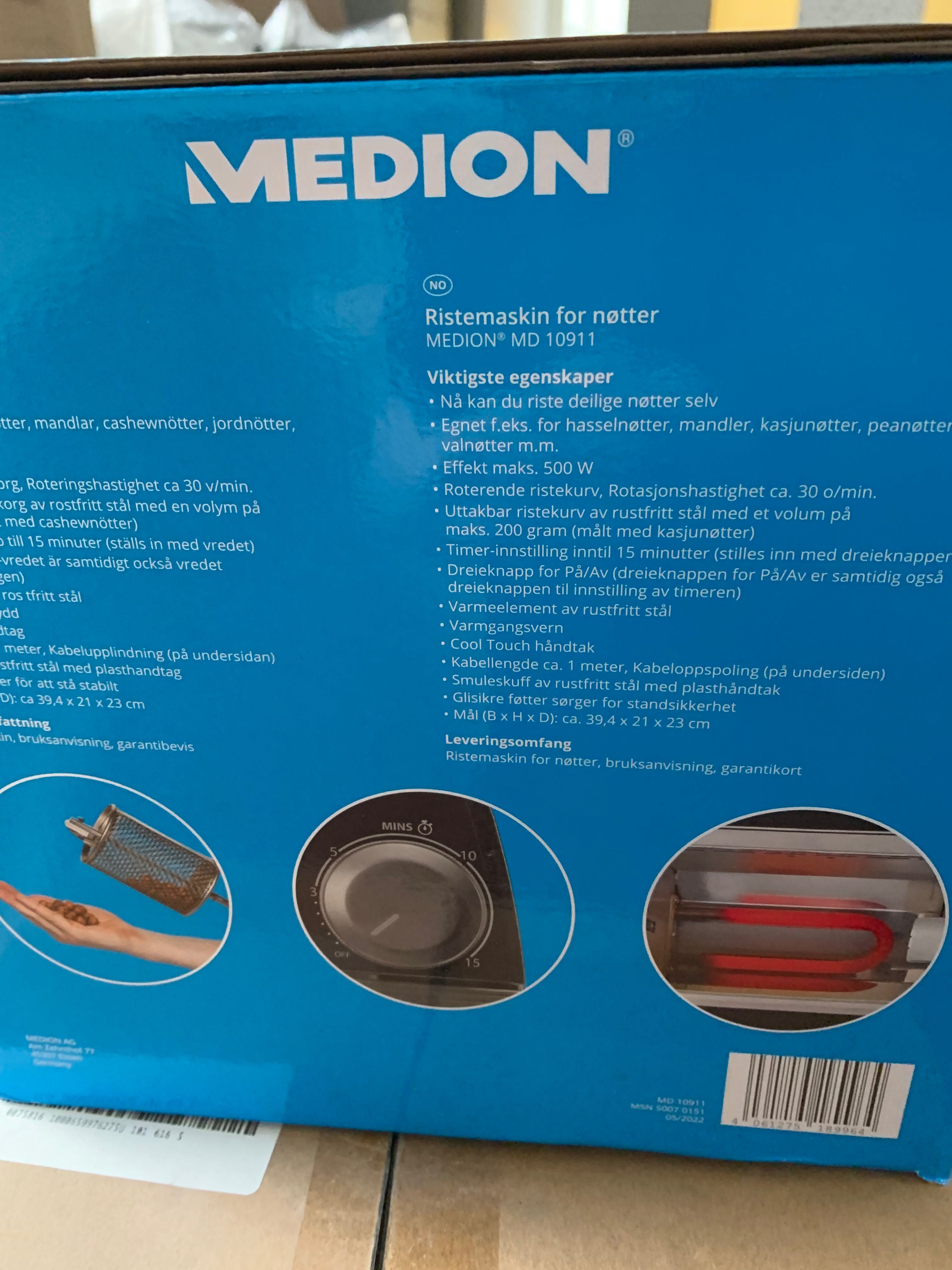 Medion grill elektryczny do prażenia orzechów