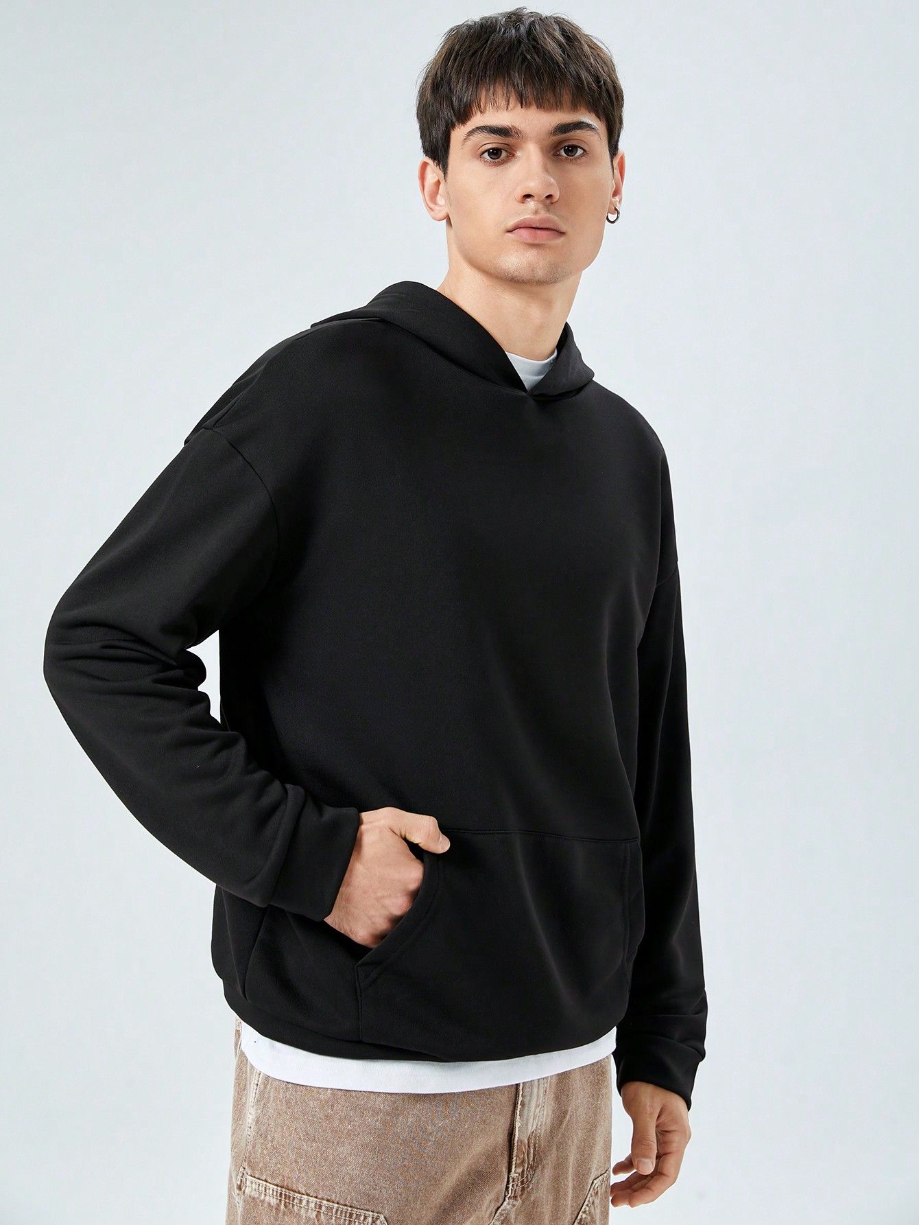 Bluza Męska Z Kapturem Nadruk Na Plecach Hamburger Casual Shein L