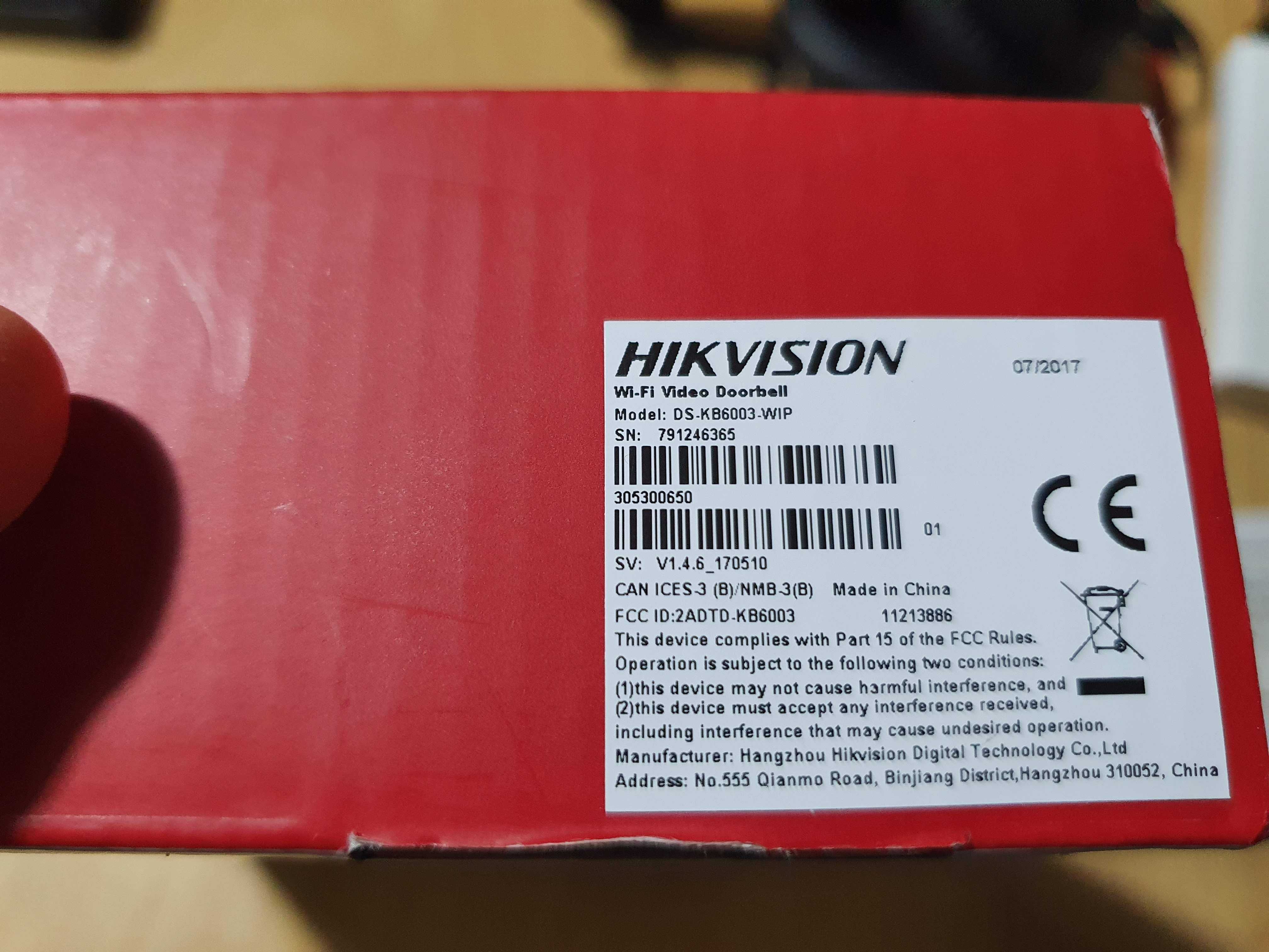 Hikvision DS-KB6003-WIP Campainha CCTV + Transformador AC