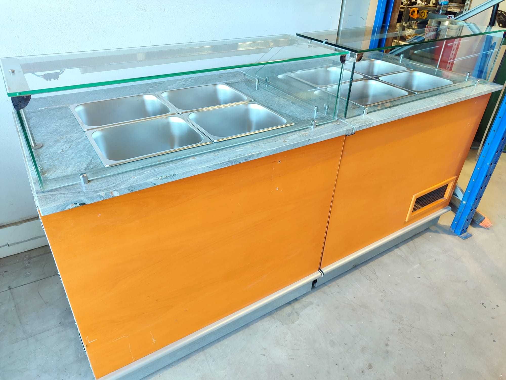 Conjunto banho maria + vitrine refrigerada - USADA