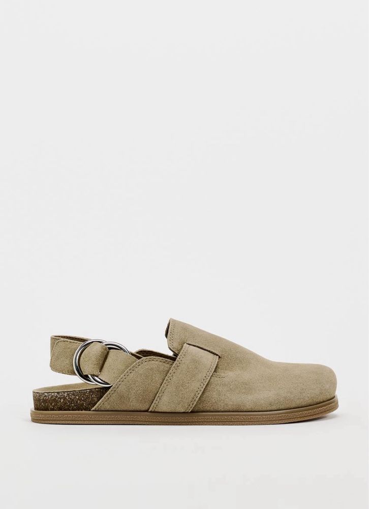 Замшеві клоги шльопки zara в стилі birkenstock 38/39