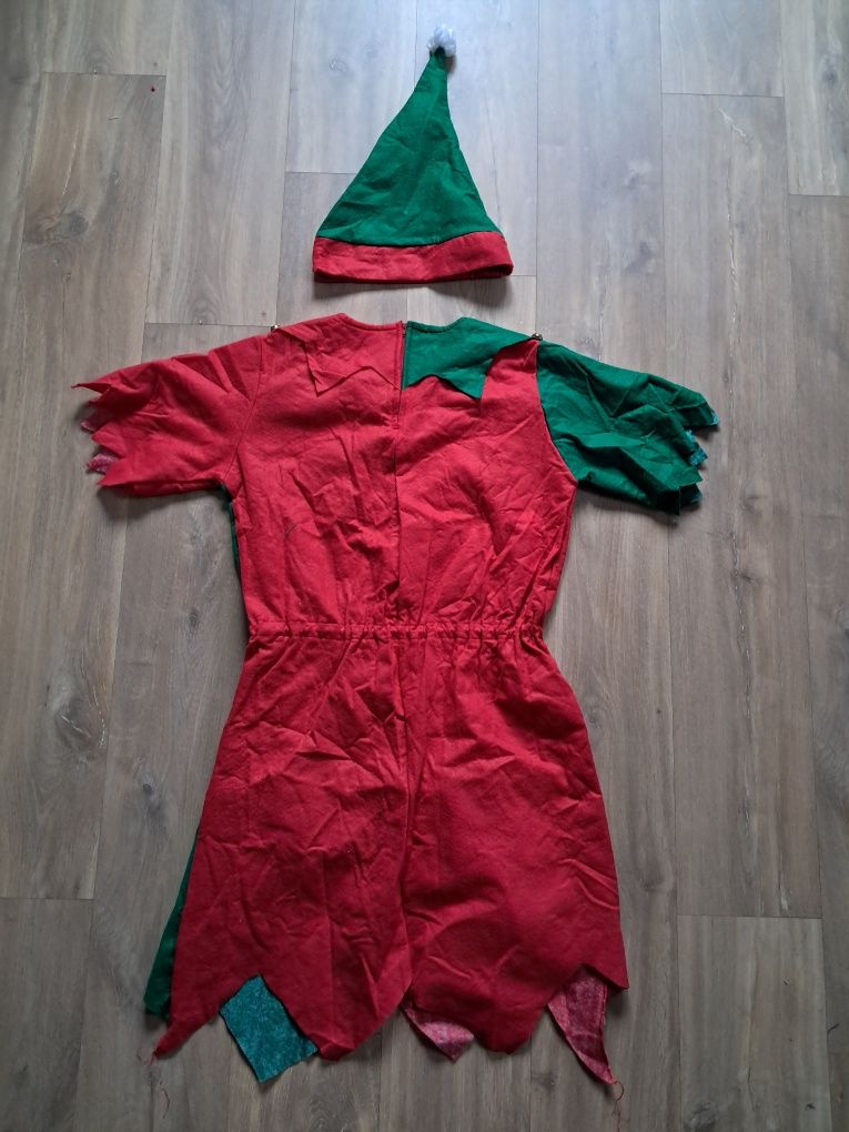 Elf elfka sukienka strój przebranie S 36 damskie + czapka