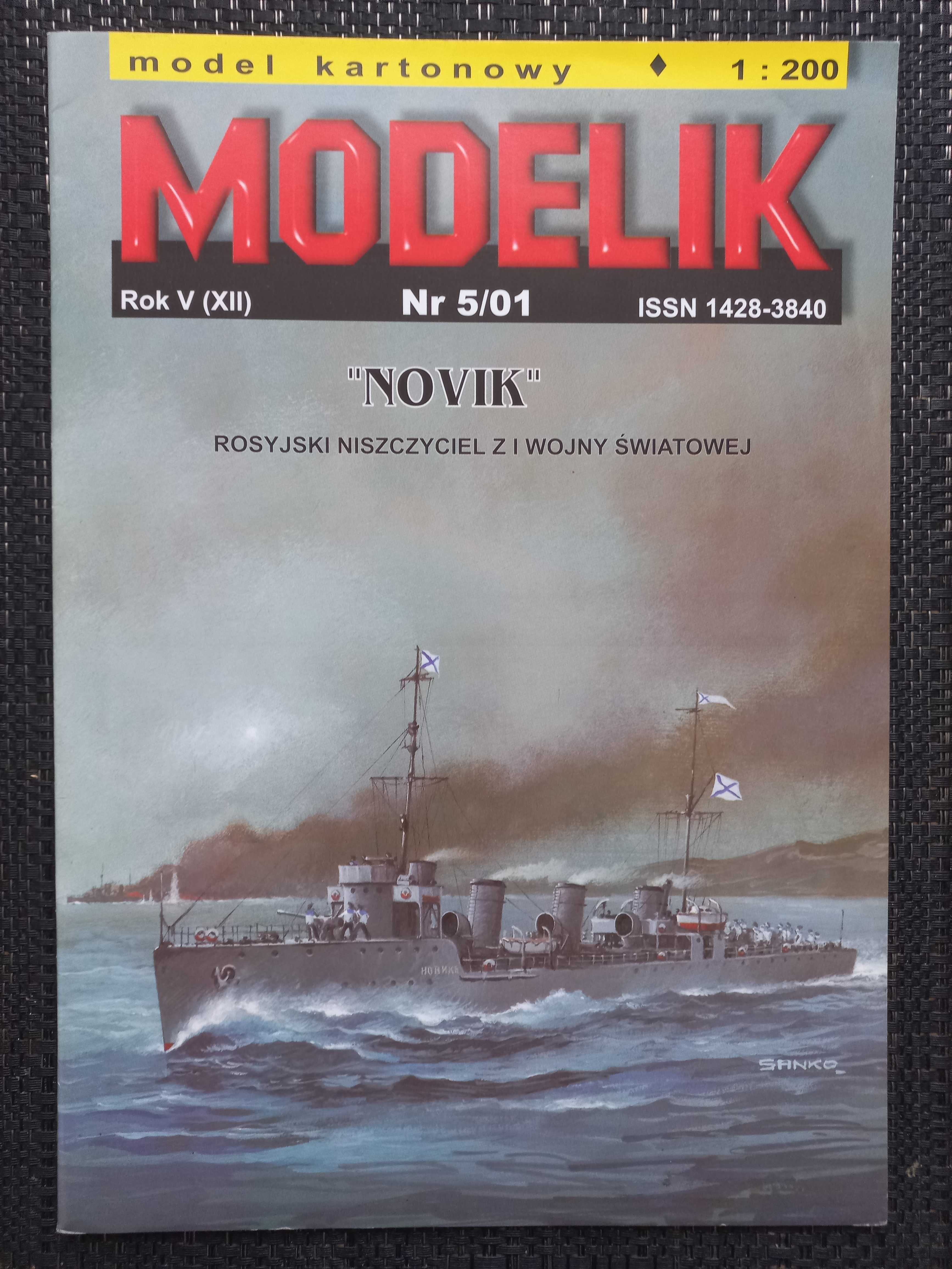 Model Kartonowy Modelik 5/01 NOVIK rosyjski niszczyciel z I w.ś.