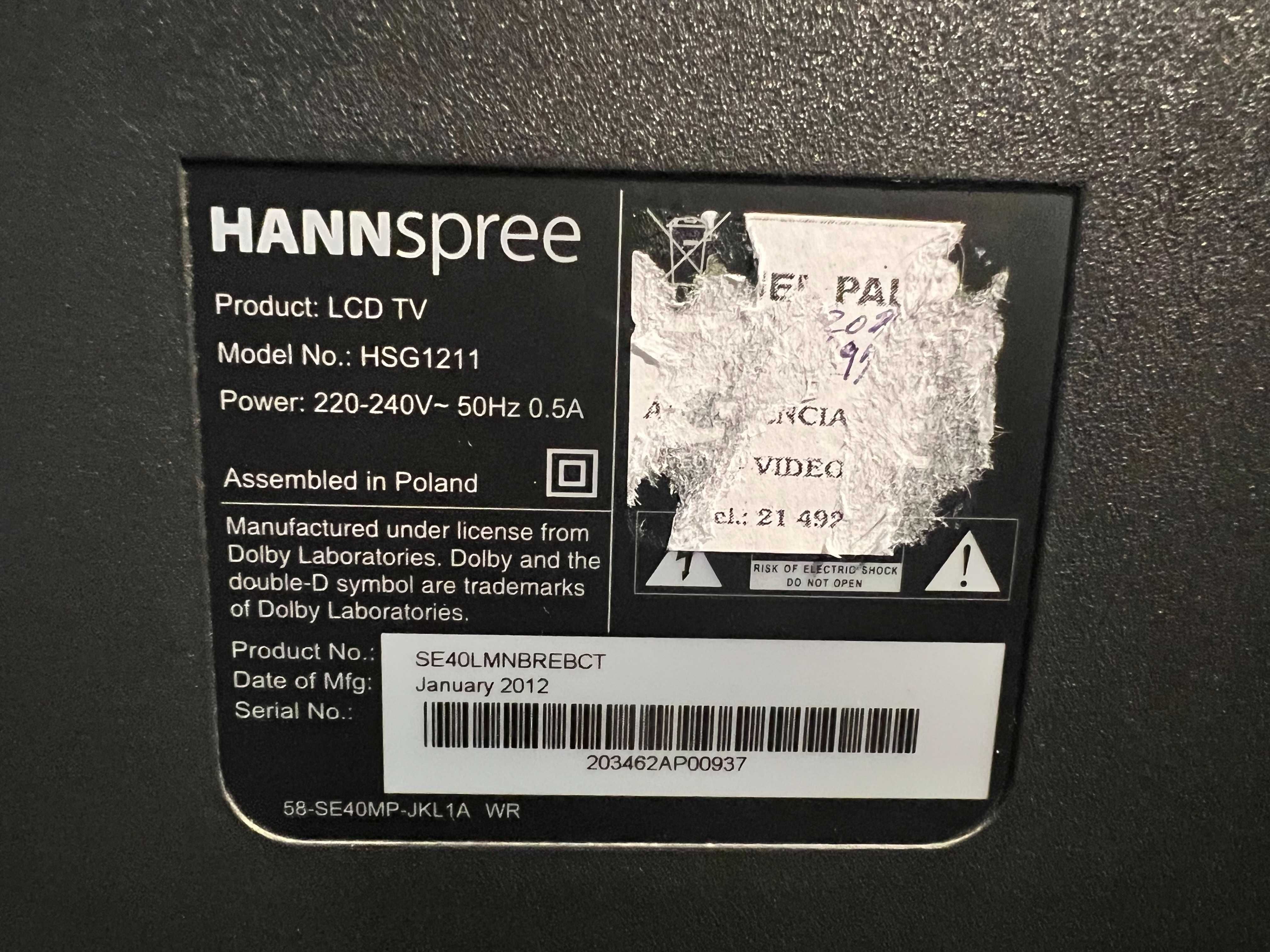 LCD Hannspree FullHd 40"