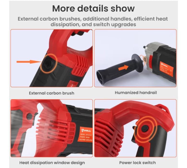 Wibrator do betonu Anbull 1800W