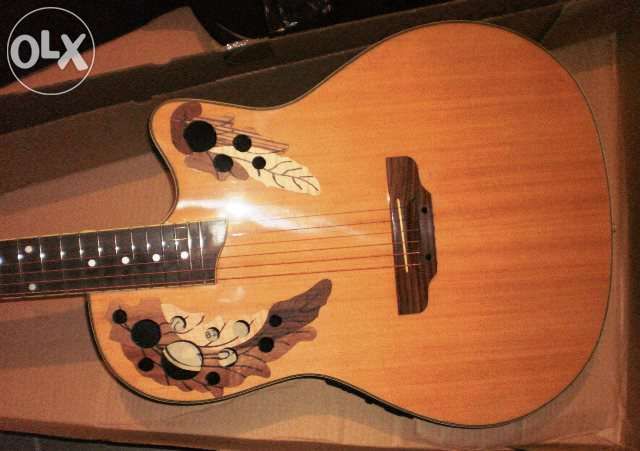 Guitarra roundback castanha tipo ovation