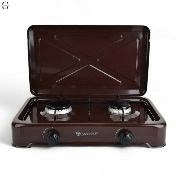 Газова настільна плита Yucel O 200 LPG 2 конфорки, чорна/коричнева
