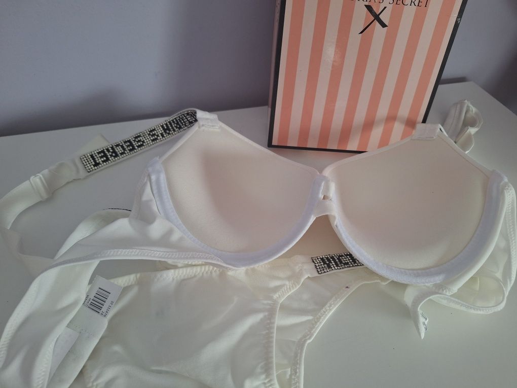 Nowy victoria's secret Komplet bielizny stanik stringi 80C