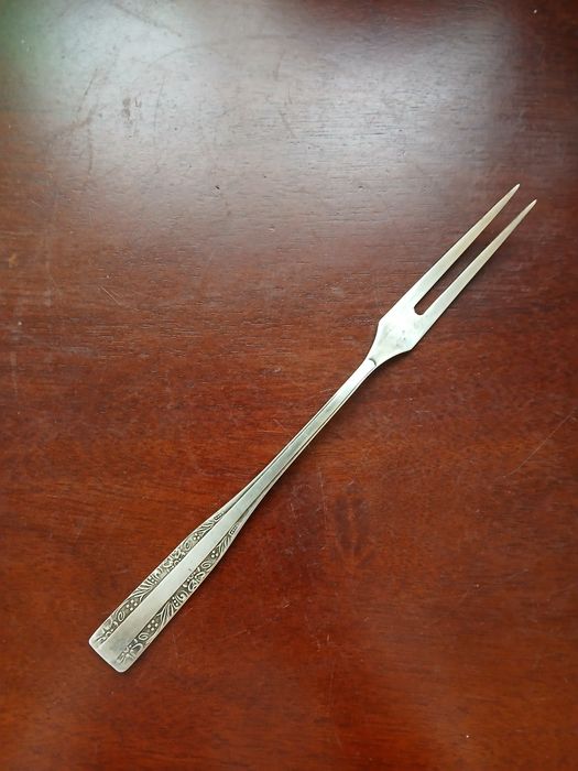 Hefra PRL wzór wschodni widelec do wędlin mięs posrebrzane na Święta