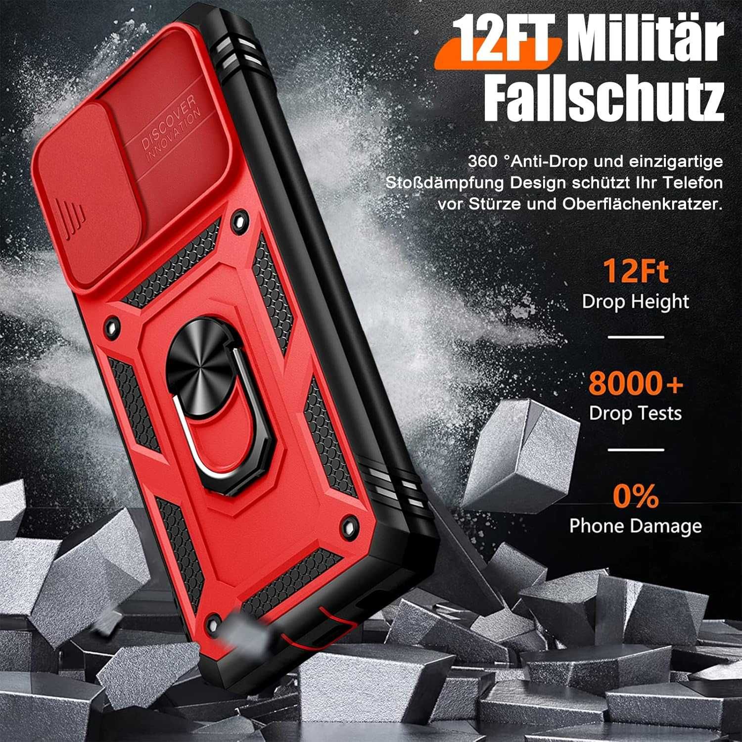 Giyer Protect etui do Samsung Galaxy S22 5G osłona aparatu czerwone