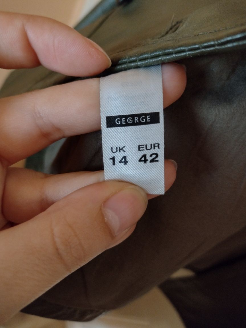 Kurtka skórzana damska George 100% skóra | khaki | r. 42