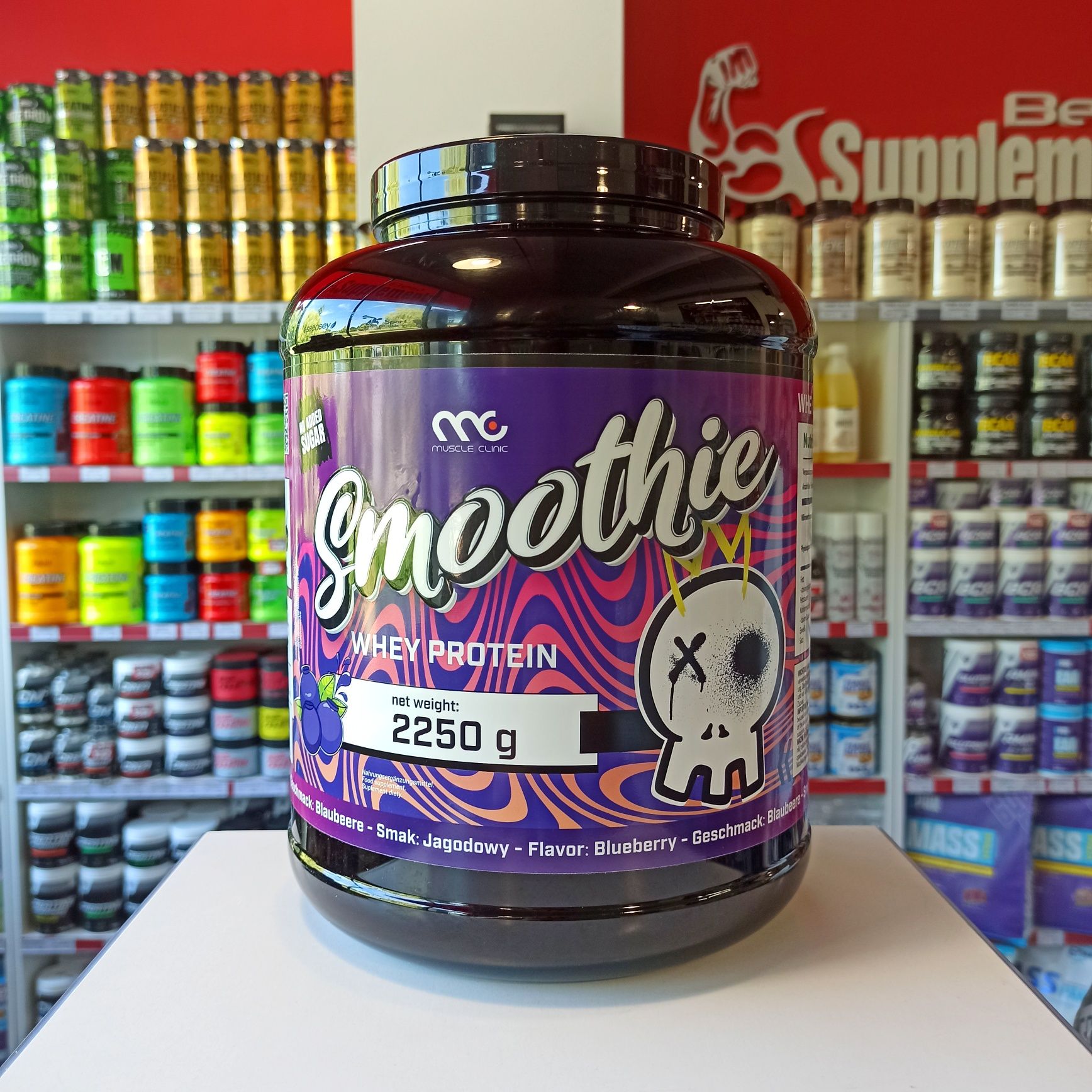 Muscle Clinic Smoothie Whey 2250g Słodkie Białko WPC 86% Białka BANAN