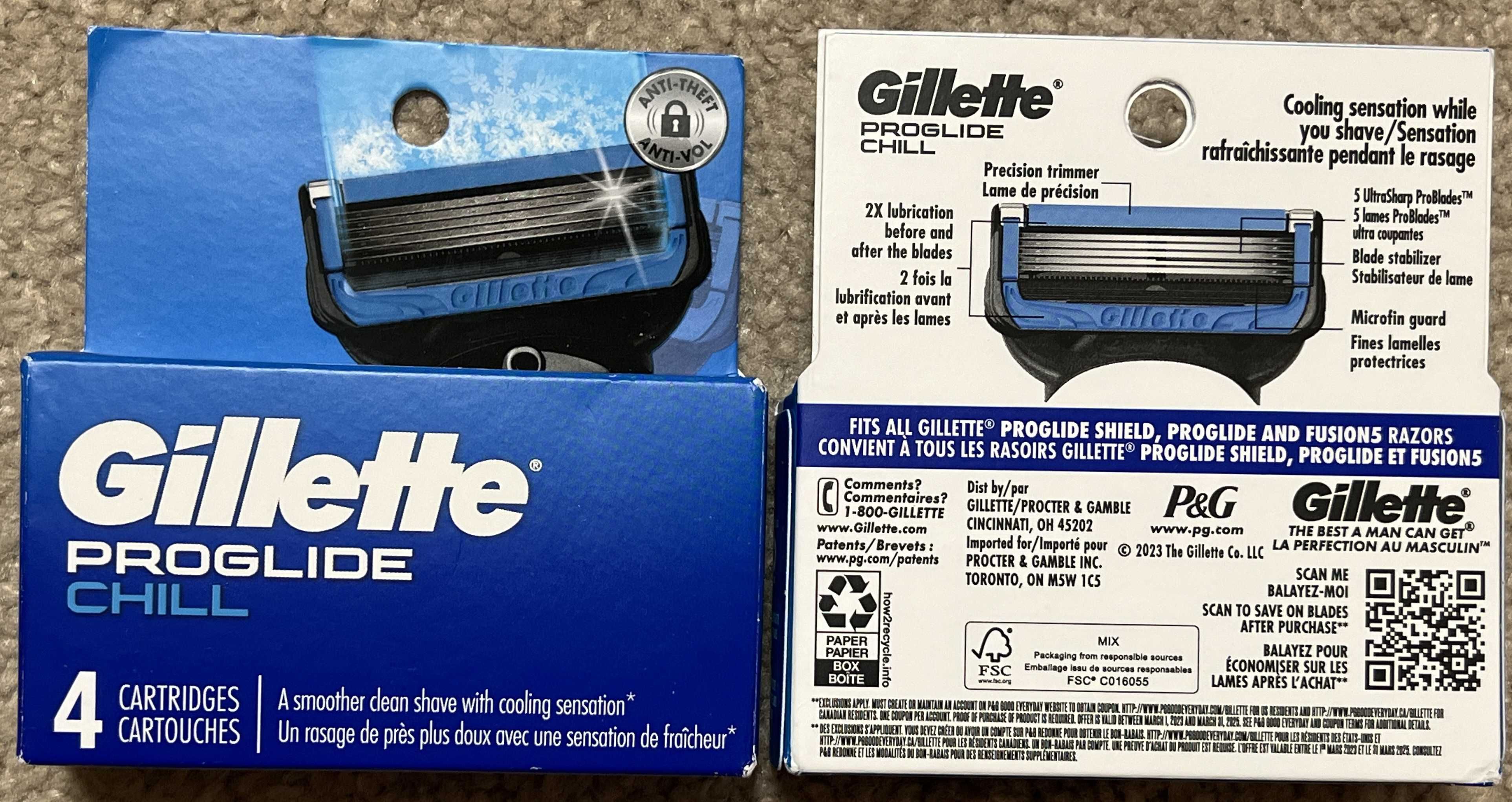 Оригинал 100% из США Gillette PROGLIDE 8шт, лезвия Skinguard