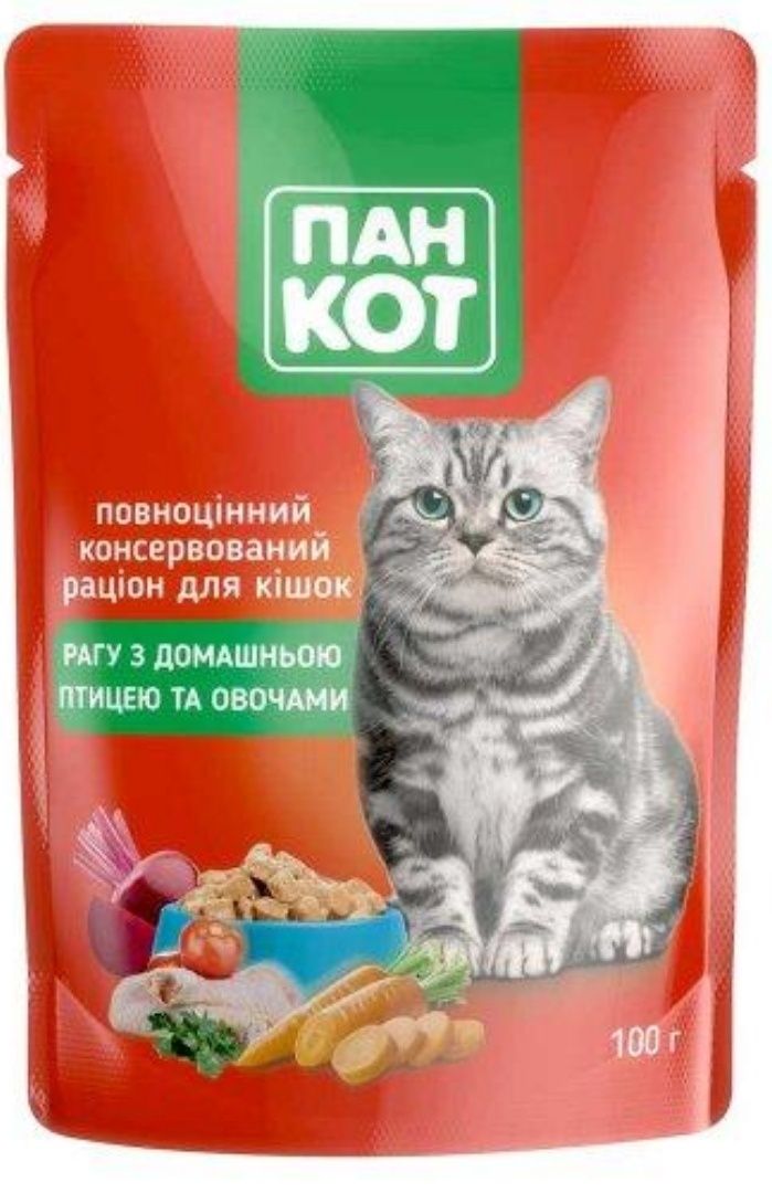 Пан кот влажный корм для котов 100г