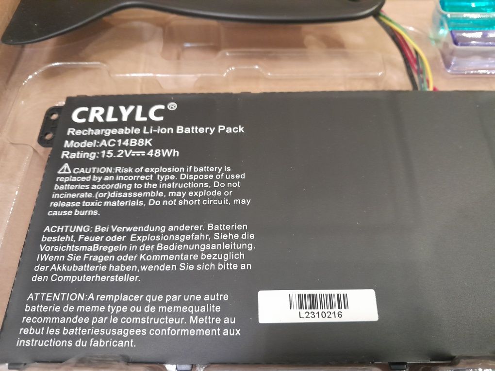 Bateria do laptopa zamiennik acer crlylc ac14b8k 15,2v 48wh
