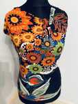 Desigual bluzka damska Folk bawełna XS , wzory 3D idealna lato
