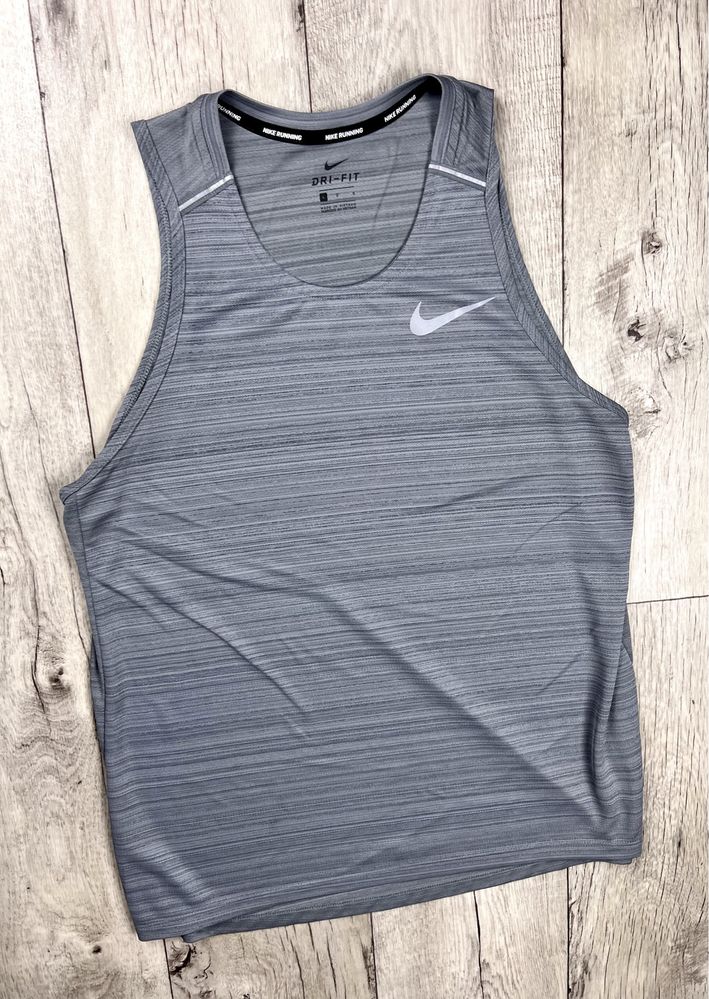 Nike running dri-fit майка L размер спортивная серая оригинал