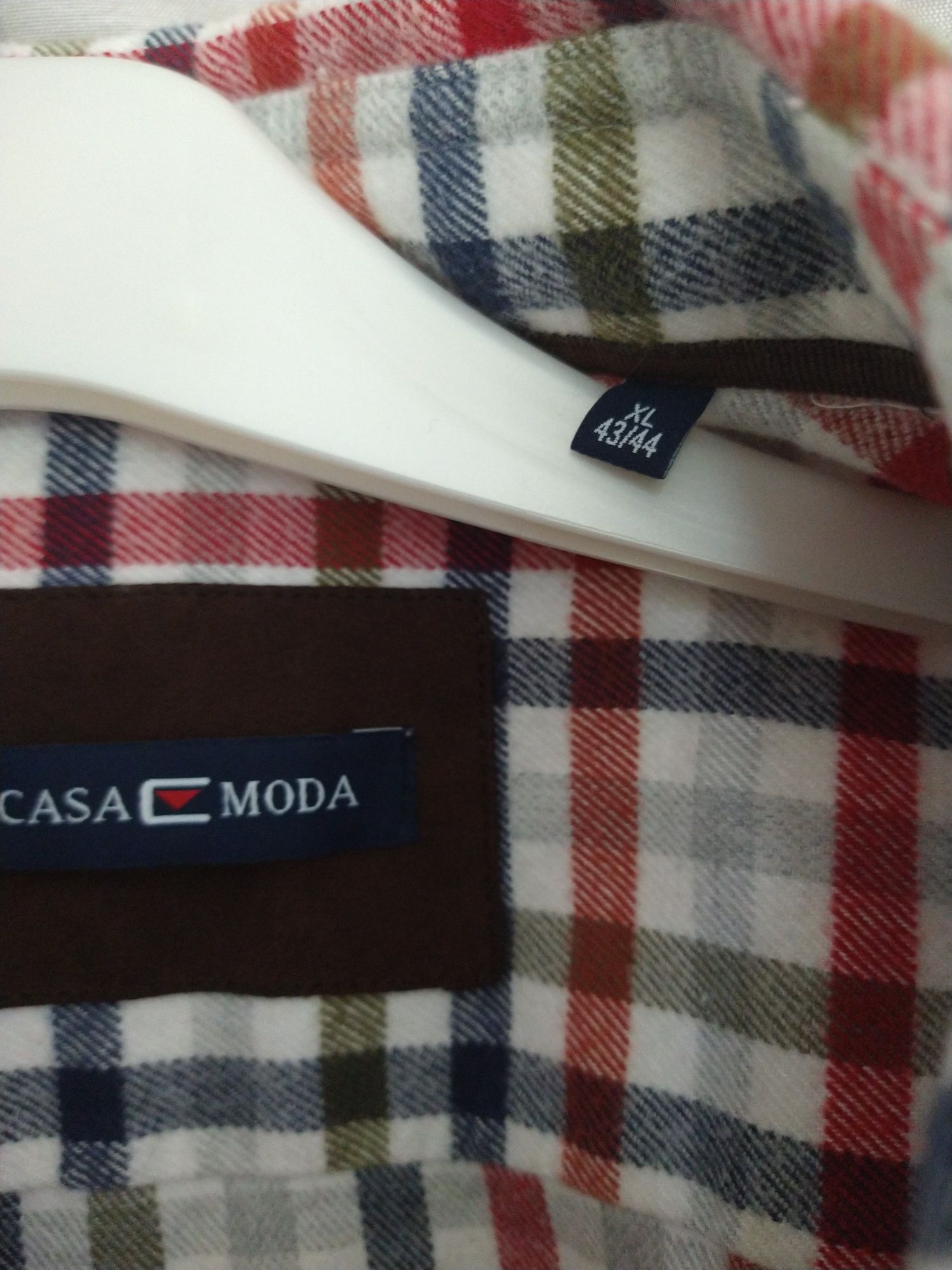 Ciepła koszula w kratę Casa Moda XL