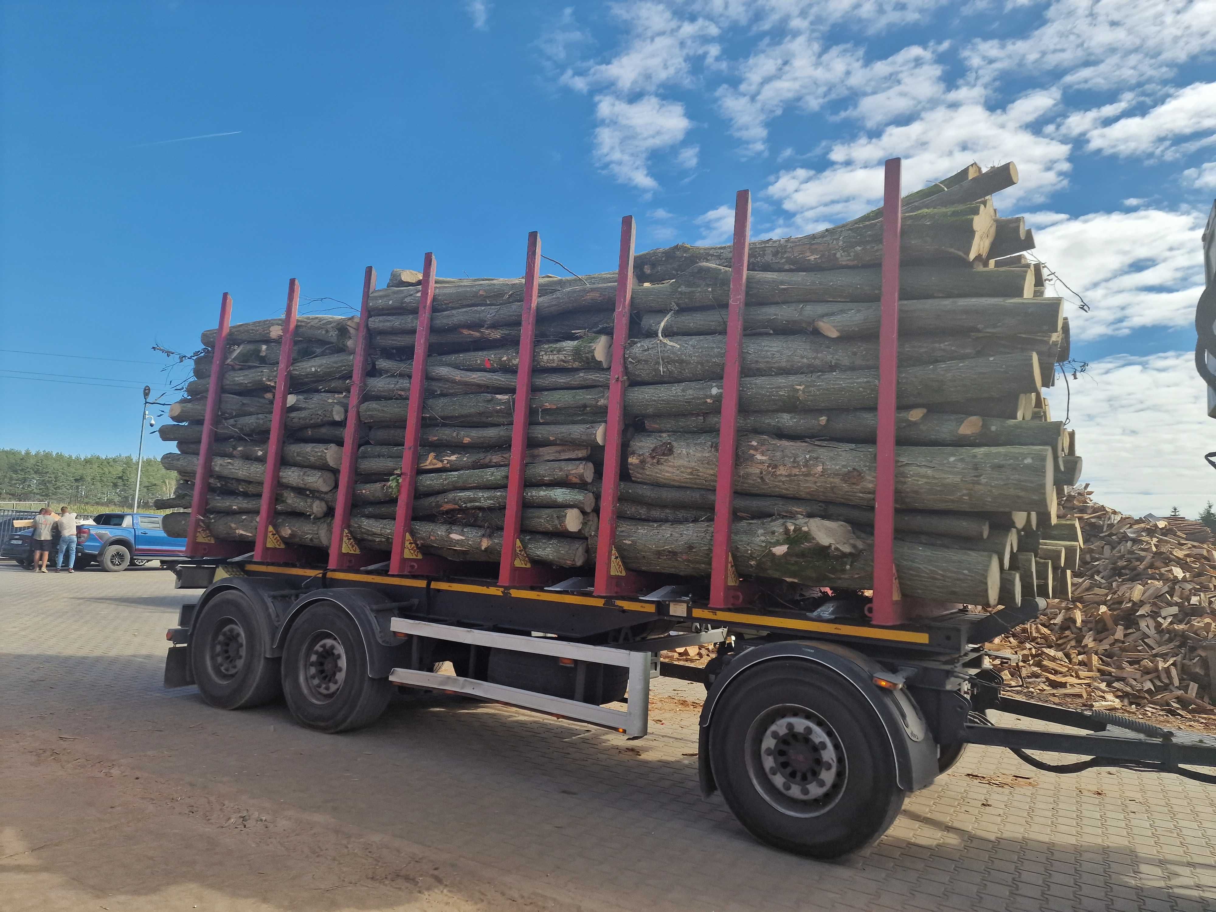 DrewKom Drewno kominkowe GRAB w kłodzie dl. 2,5m S2a S2b transport HDS
