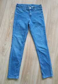 Niebieskie jeansy rurki skinny S 36