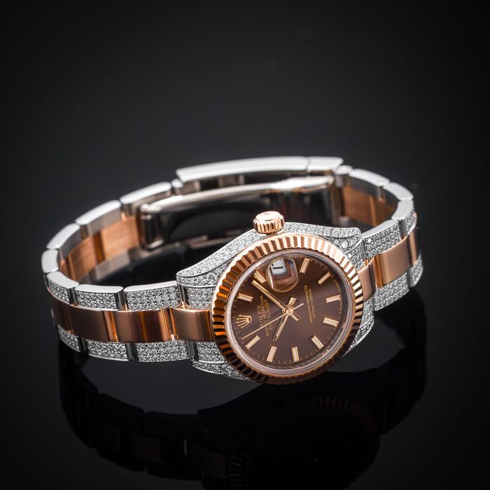 Rolex Datejust 31 diamentowy z brązową tarczą