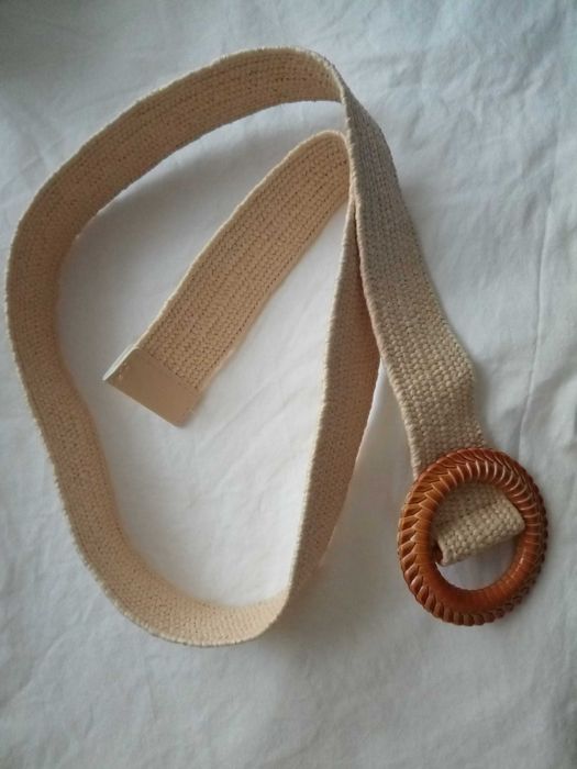 Pasek kremowy (sizal) z gumką