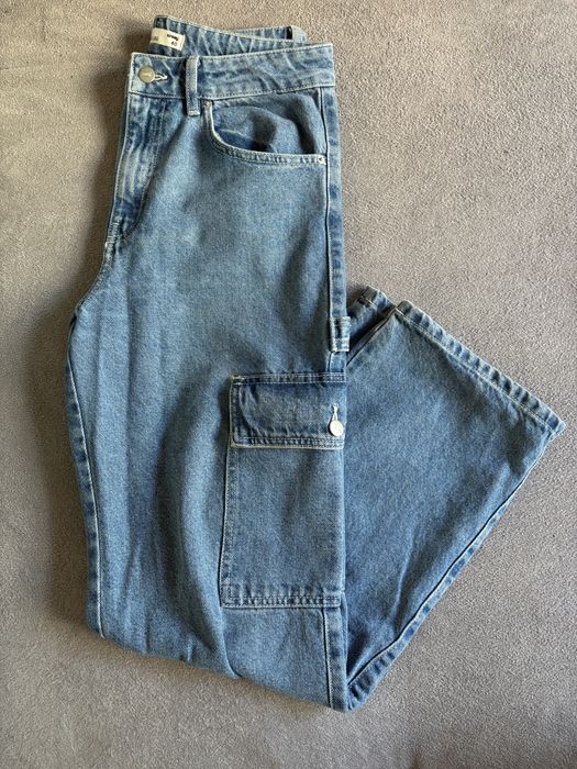 Jeansy wide leg cargo
