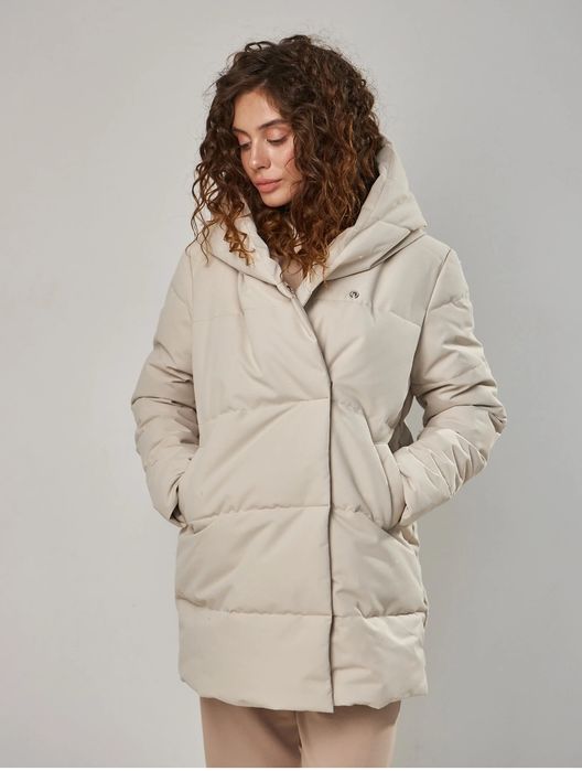 Трендова жіноча куртка пуховик екошкіра верх