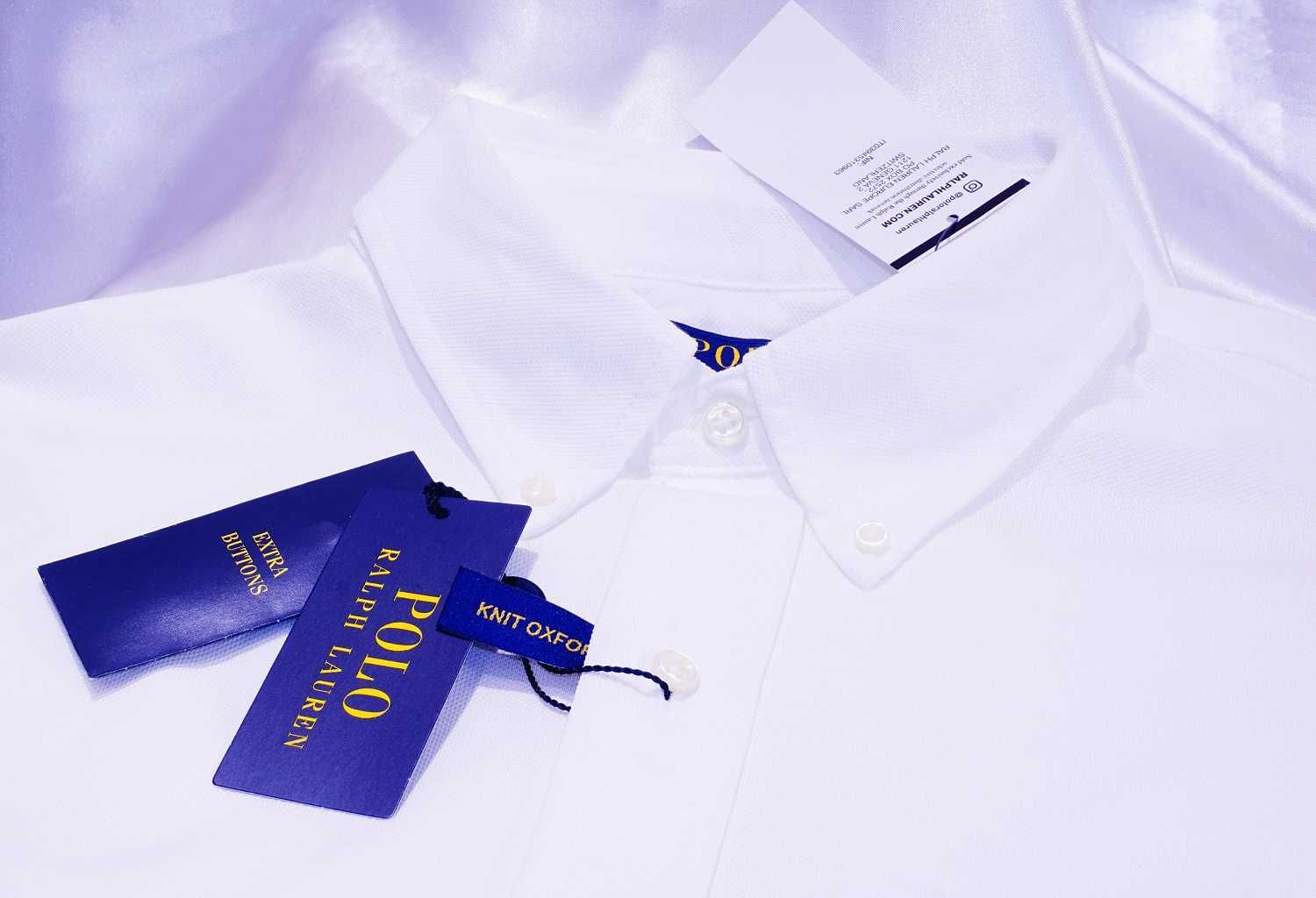 Polo Ralph Lauren  koszula biała knit XXL shiny Japan Sel. zegna dolce