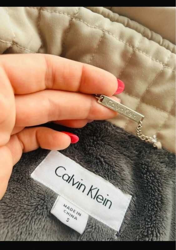Kurtka wiosenna przejściowa s 36 ck Calvin Klein beżowa nude jasna