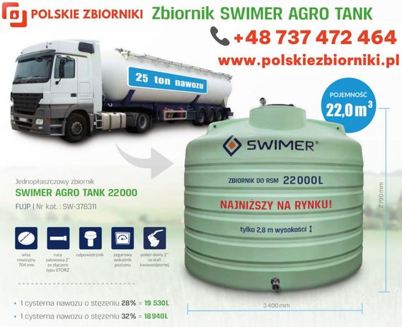 Zbiornik do nawozów płynnych 22000 litrów RSM SWIMER AGRO TANK