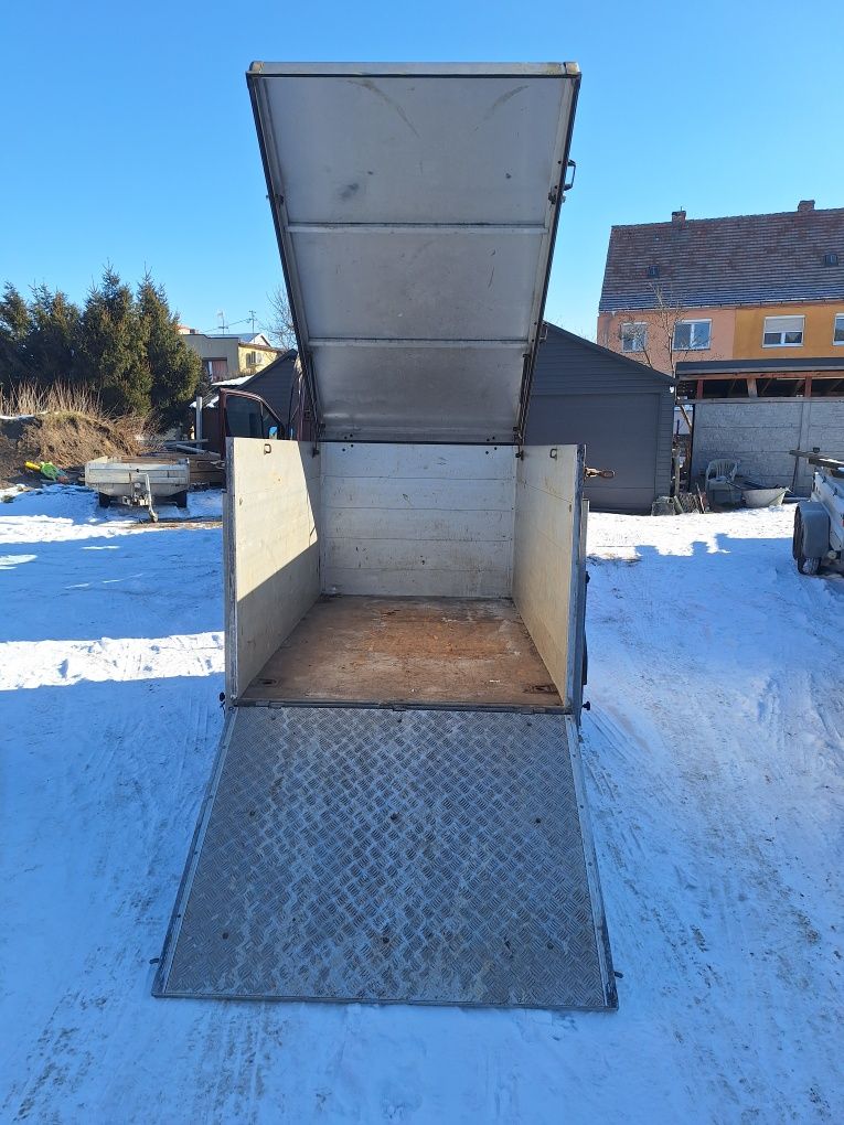 Przyczepa jednoosiowa kontener box alu dmc 850kg niemiecka