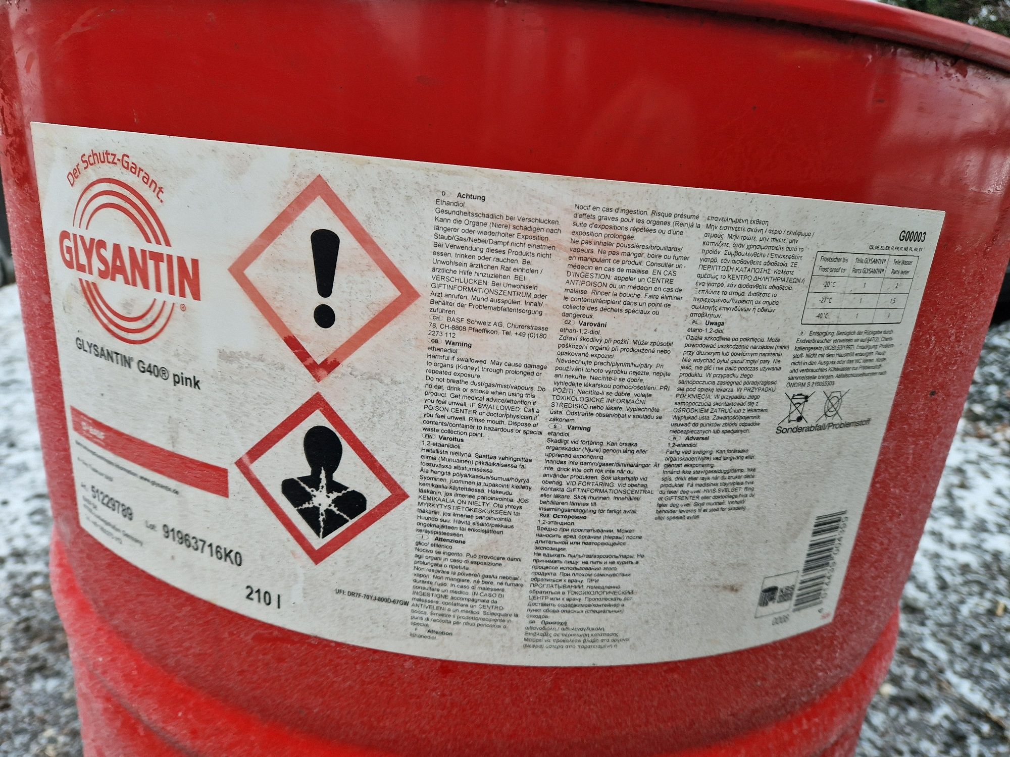 Glysantin G40 210l beczka Płyn do chłodnic Koncentrat