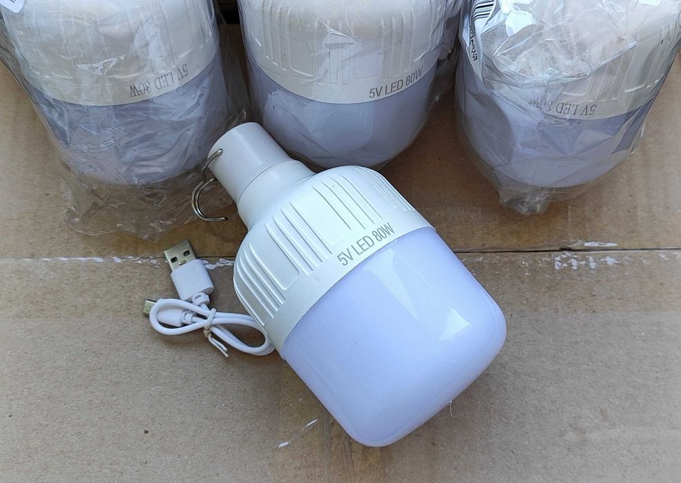 Лампа акумуляторна 80W 5V світлодіодна. Нова. Є Кількість.
