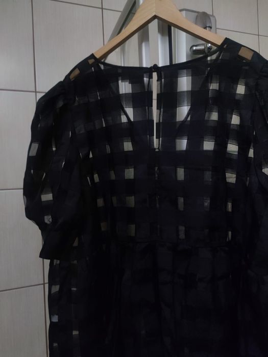 damska bluzka XXL ASOS design curve tiulowa luźna oversise  przeźroczy