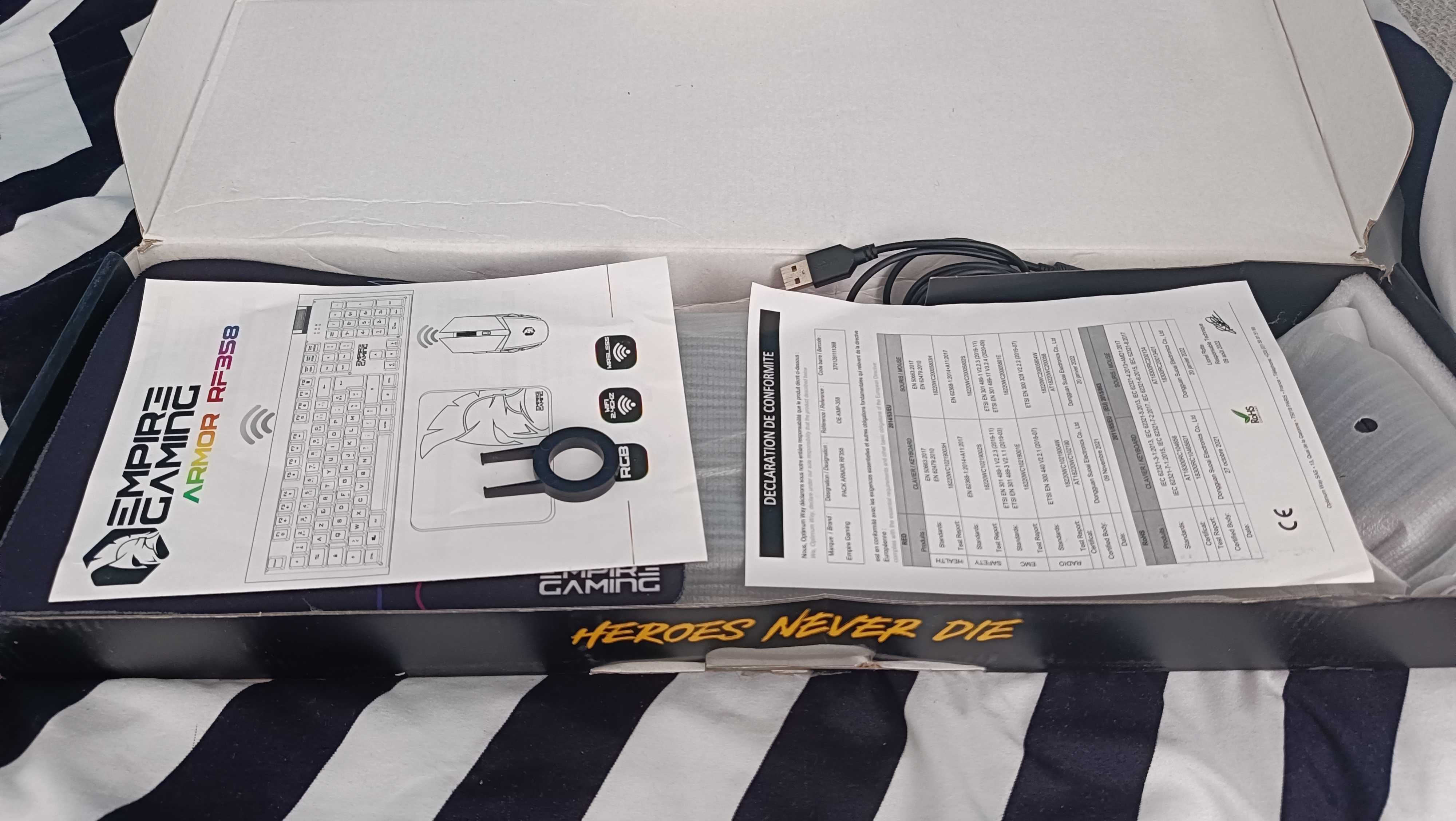 klawiatura + mysz + podkładka  Gaming - Armor RF800 Kit bezprzewodowa