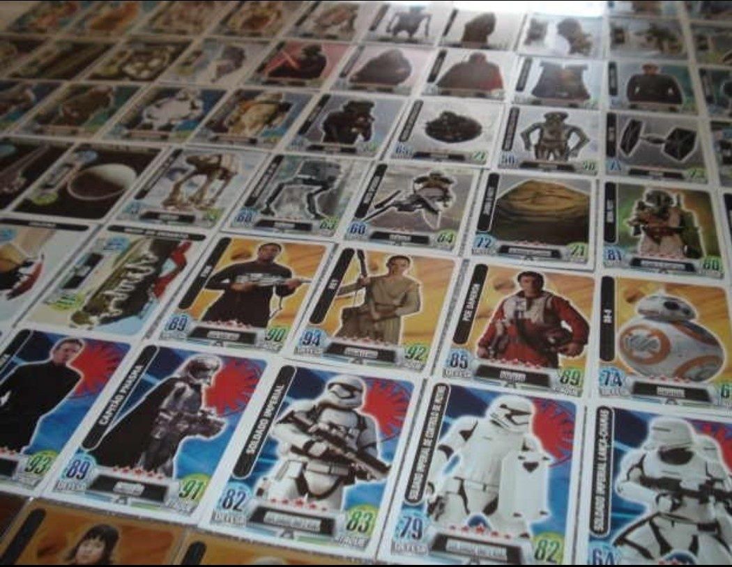 100 cartas Star Wars topps force attax coleção completa de 2010