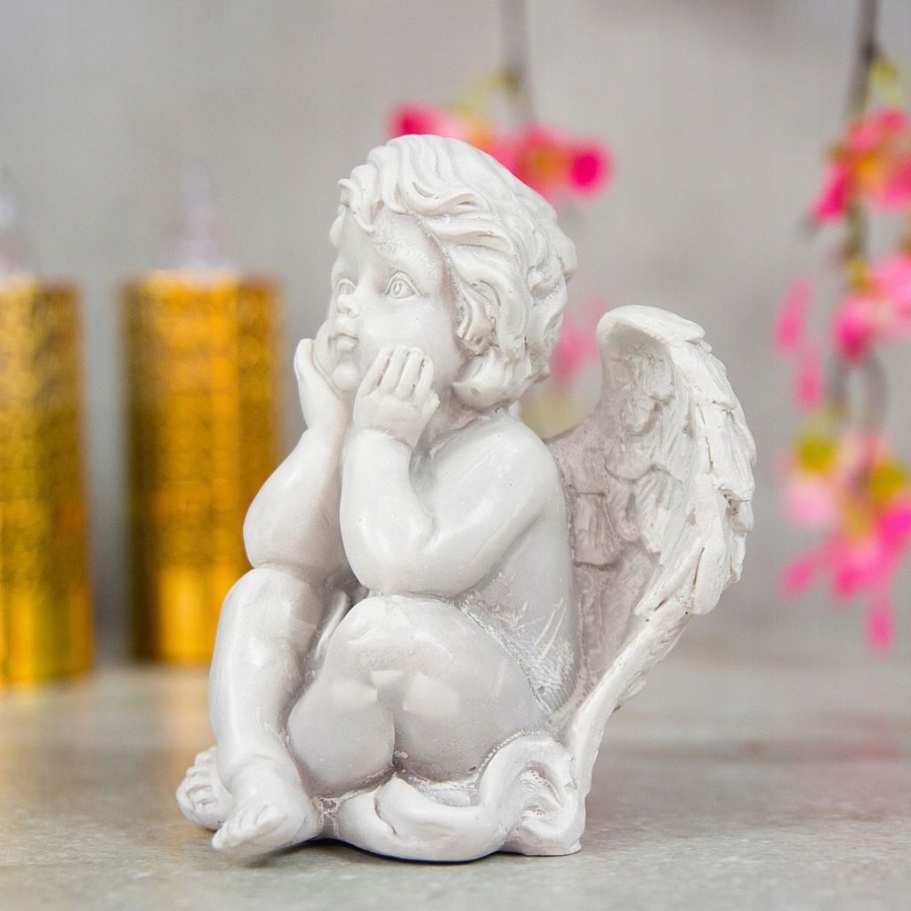 Anioł figurka gipsowa nagrobna aniołek na grób