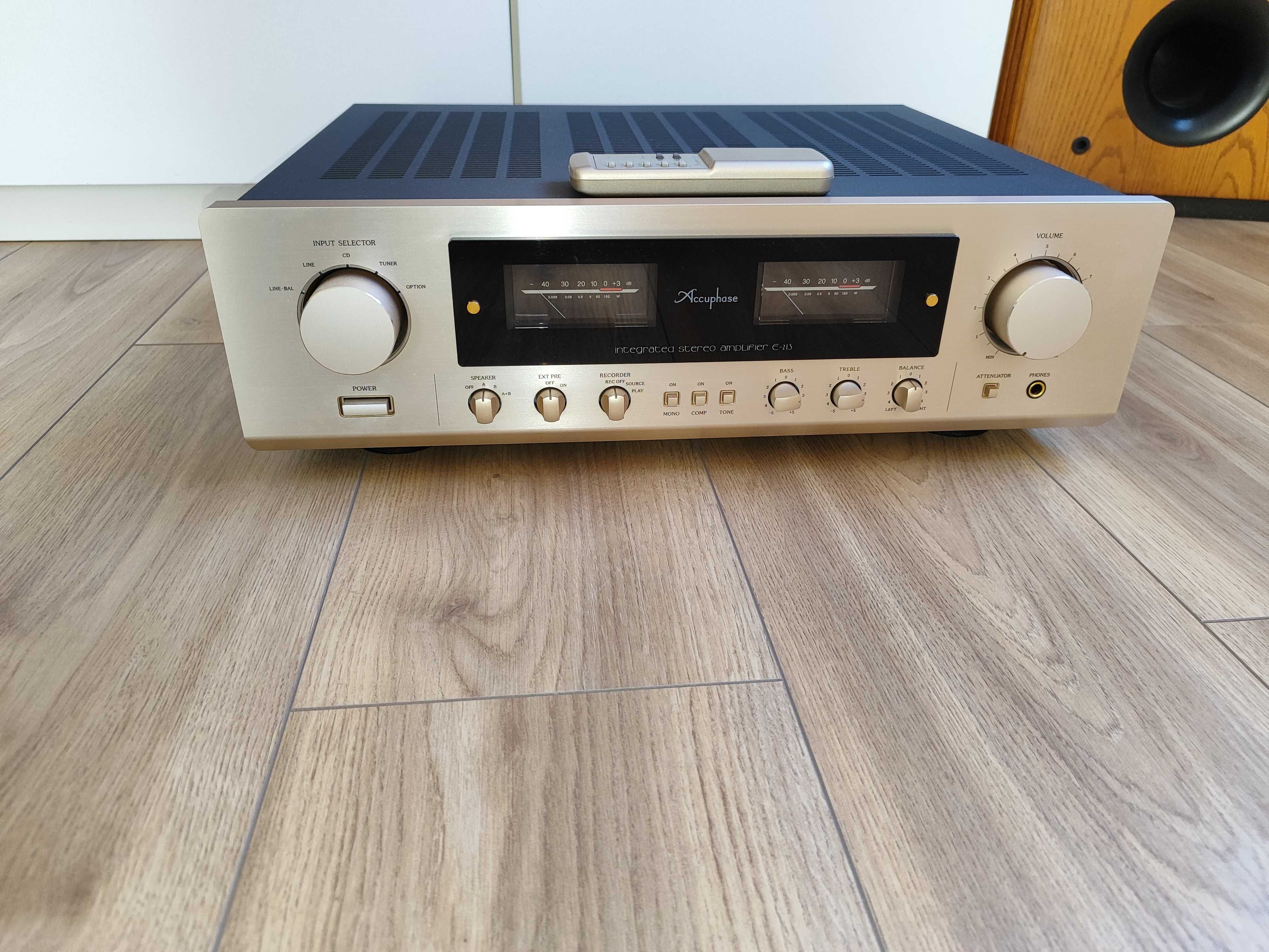 Wzmacniacz Accuphase E-213, doskonały stan, karton, pilot + AD-9