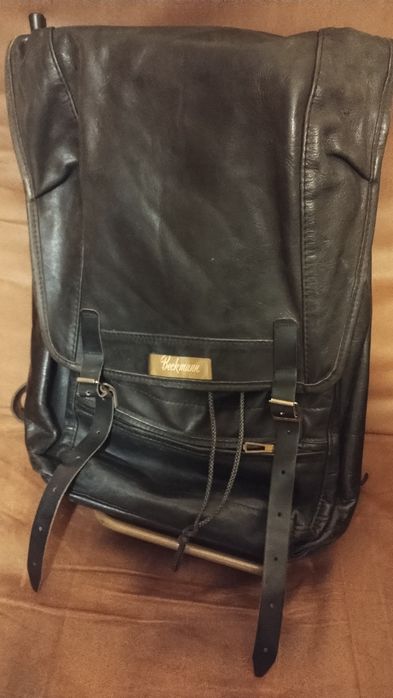 Plecak skórzany Beckmann stary zabytkowy retro vingage