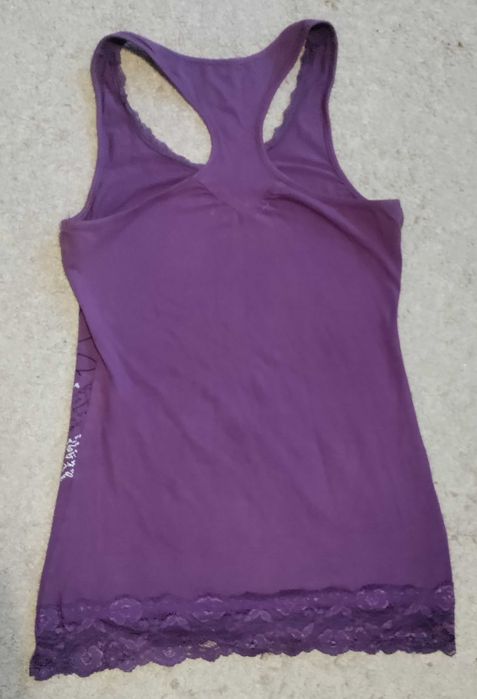 Damski bezrękawnik podkoszulek koszulka bez rękawów fioletowy XL