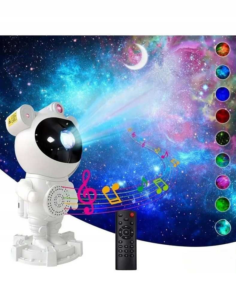 Nowy Projektor rzutnik głośnik astronauta lampka nocna bluetooth pilot